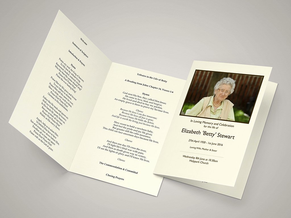 Funeral order Of Service Templates – Funeral Hymn Sheets