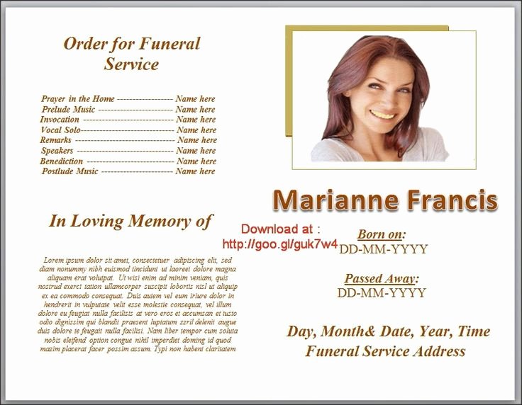 Funeral Program Templates On Pinterest Downloadable