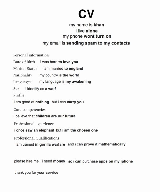 Funny Resume Made From Google Auto Plete now Try Your Own