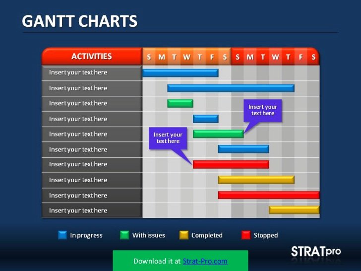 Gantt Charts Powerpoint Template by Stratpro