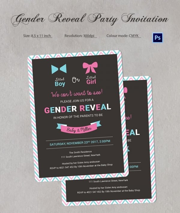 Gender Reveal Invitation Templates
