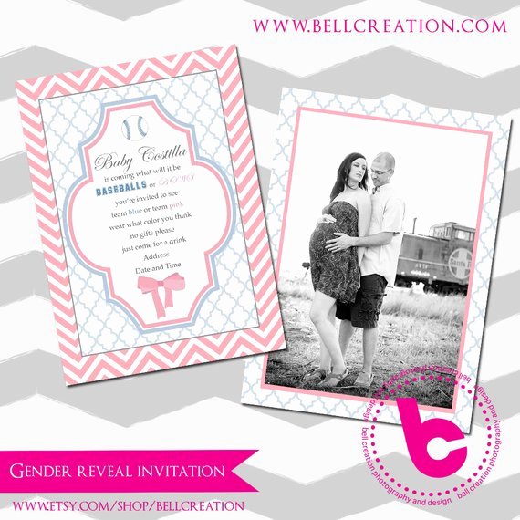 Gender Reveal Party Invitation Template 5x7
