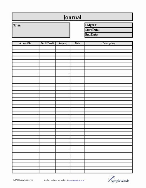 General Journal Accounting form