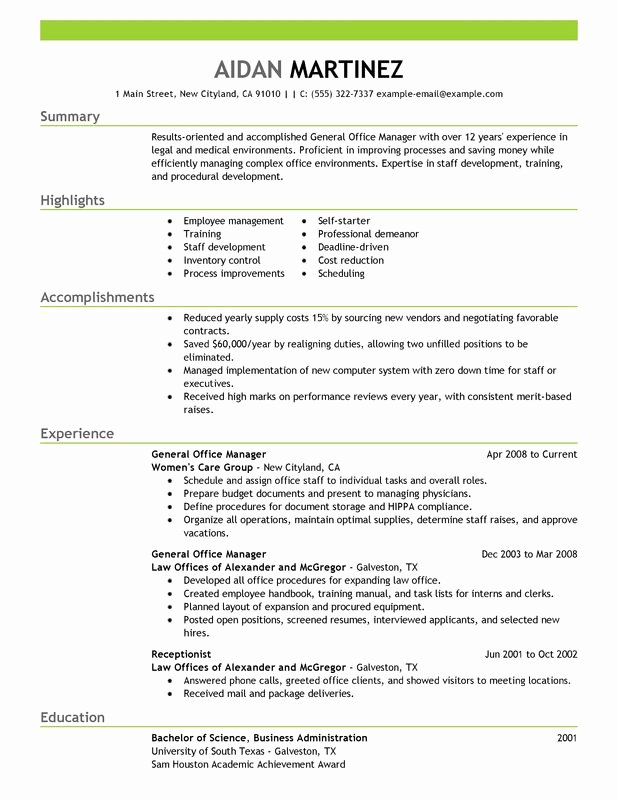 General Manager Resume Examples Free to Try today