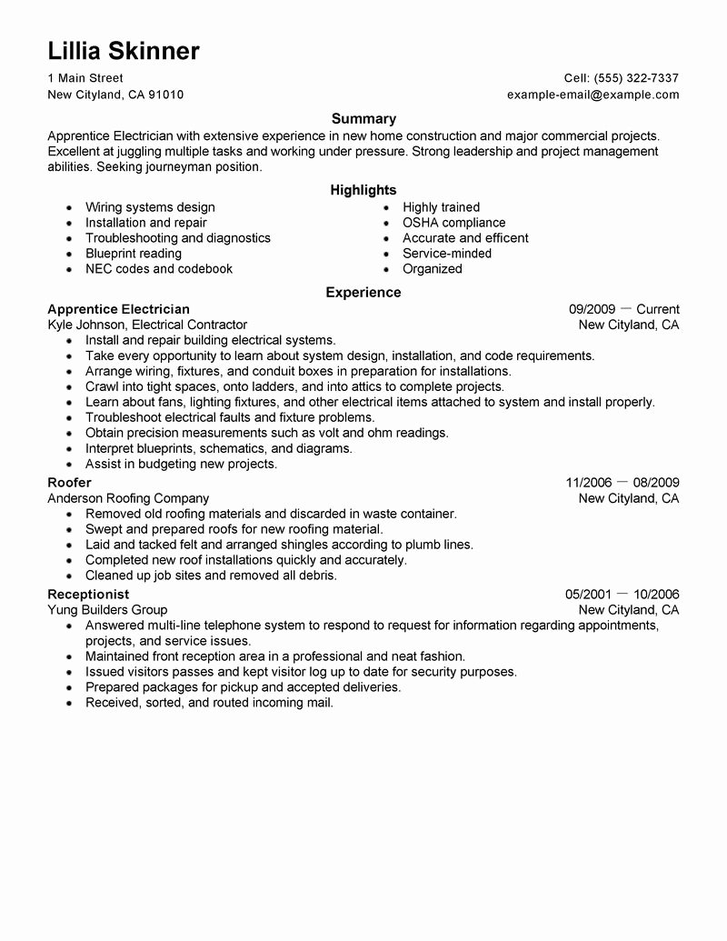 General Resume Summary Example