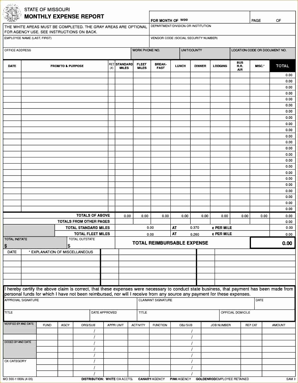 Generic Expense Report Expense Spreadsheet Spreadsheet