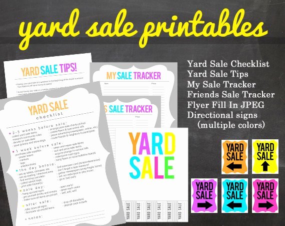 Get organized Yard Sale Printable Pack for Your Yard or Garage