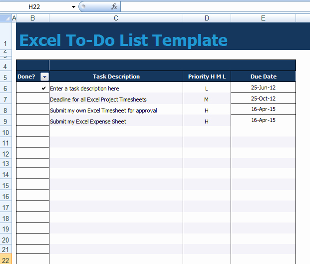 Get to Do List Template Excel Xls