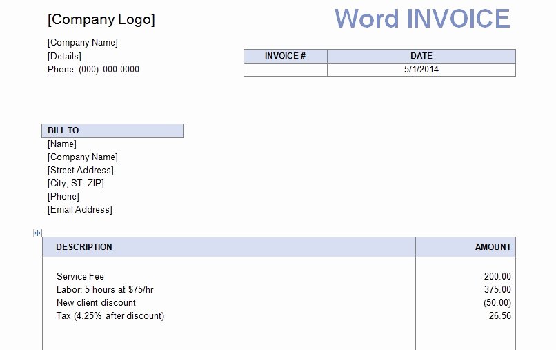 Get Word Invoice Template