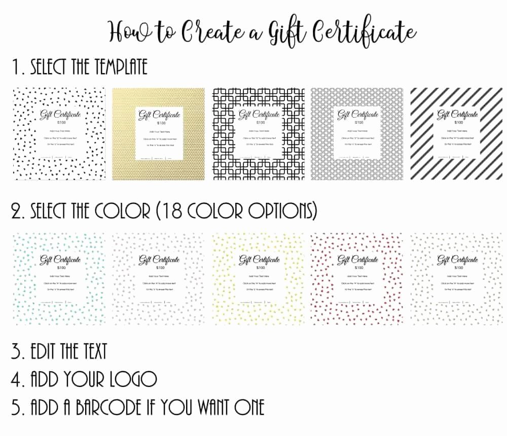 Gift Certificate Template with Customizable Background and