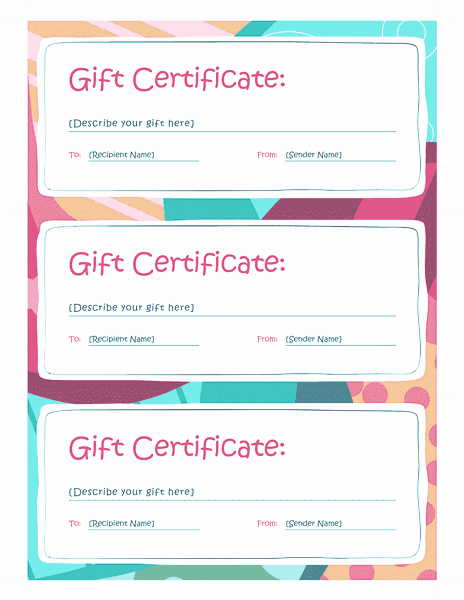 Gift Certificate Template Word 2013 Free Certificate