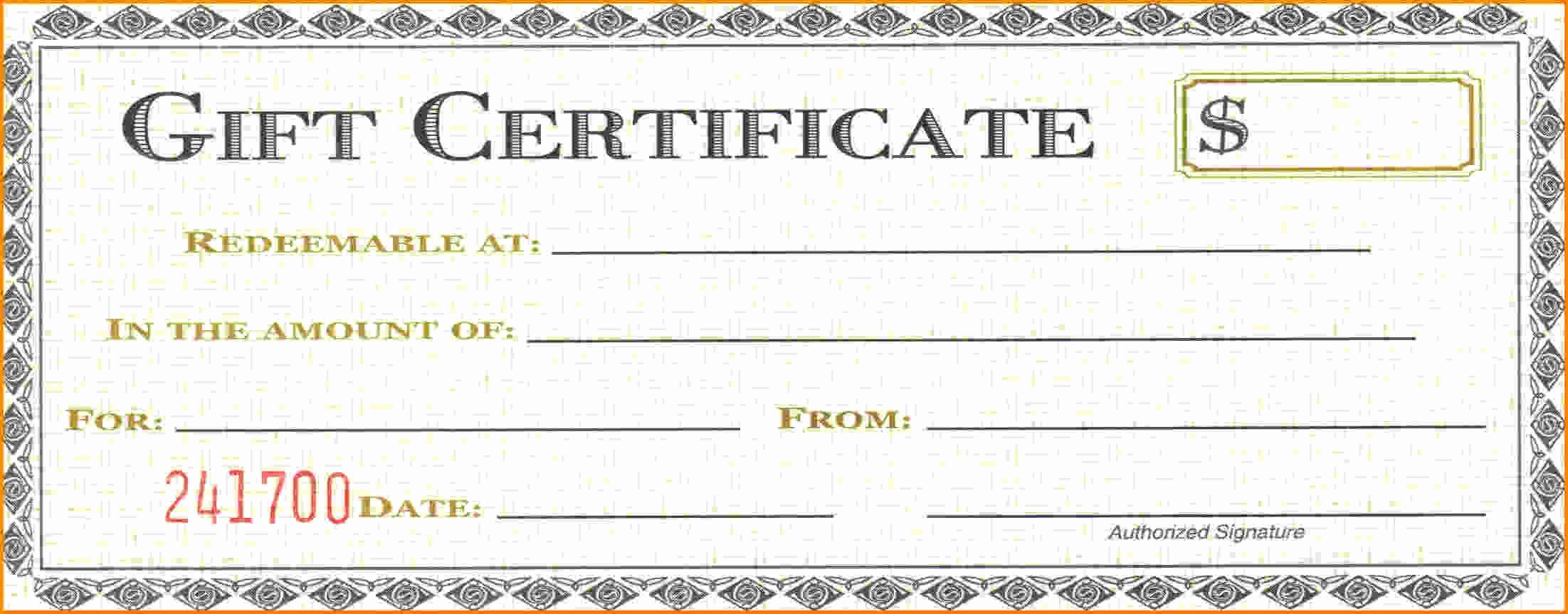Gift Certificate Template Word