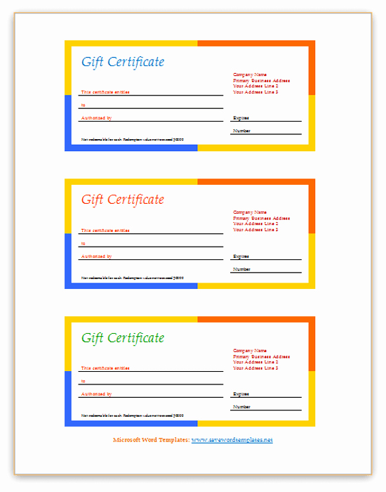 Gift Certificate Templates Birthday Gift Certificate Template