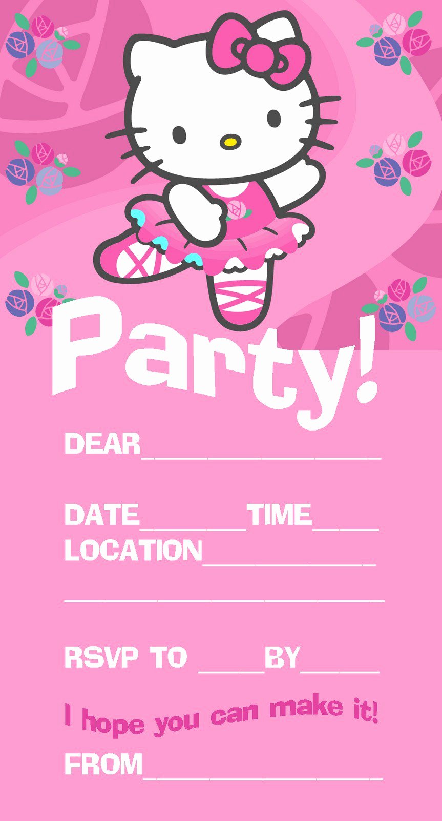 Girl Birthday Party Invitation Template