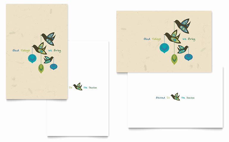 Glad Tidings Greeting Card Template Word &amp; Publisher