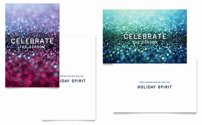 Glittering Celebration Greeting Card Template Word