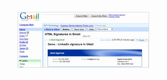 Gmail Signature Template