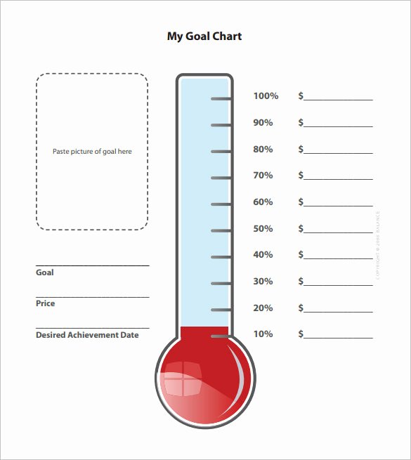 Goal thermometer Template Excel