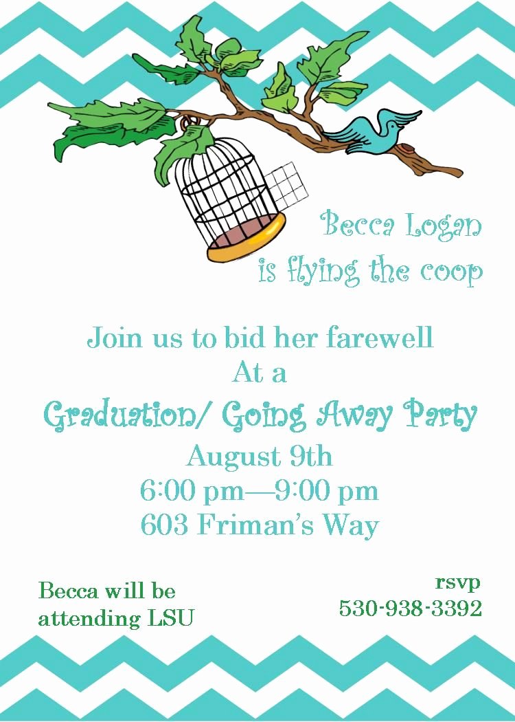 Going Away Party Invitations Flying the Coop