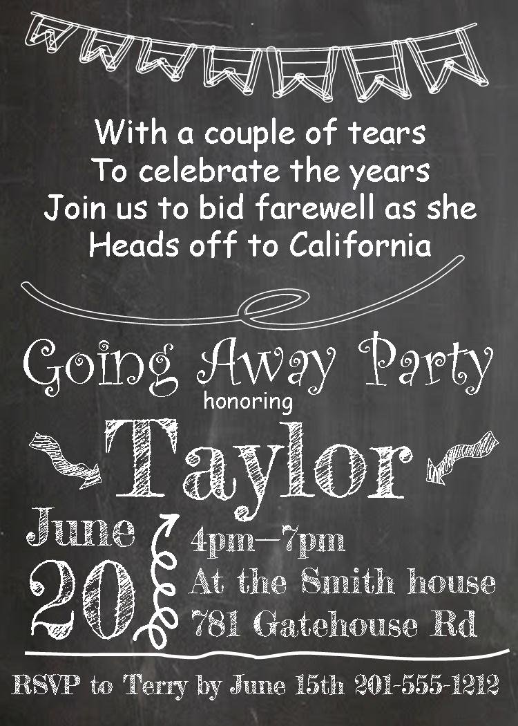 Going Away Party Invitations New Selections 2017