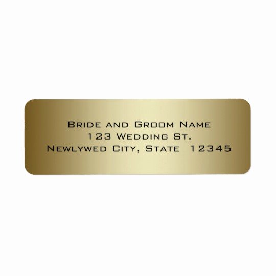 Gold Wedding Return Address Labels