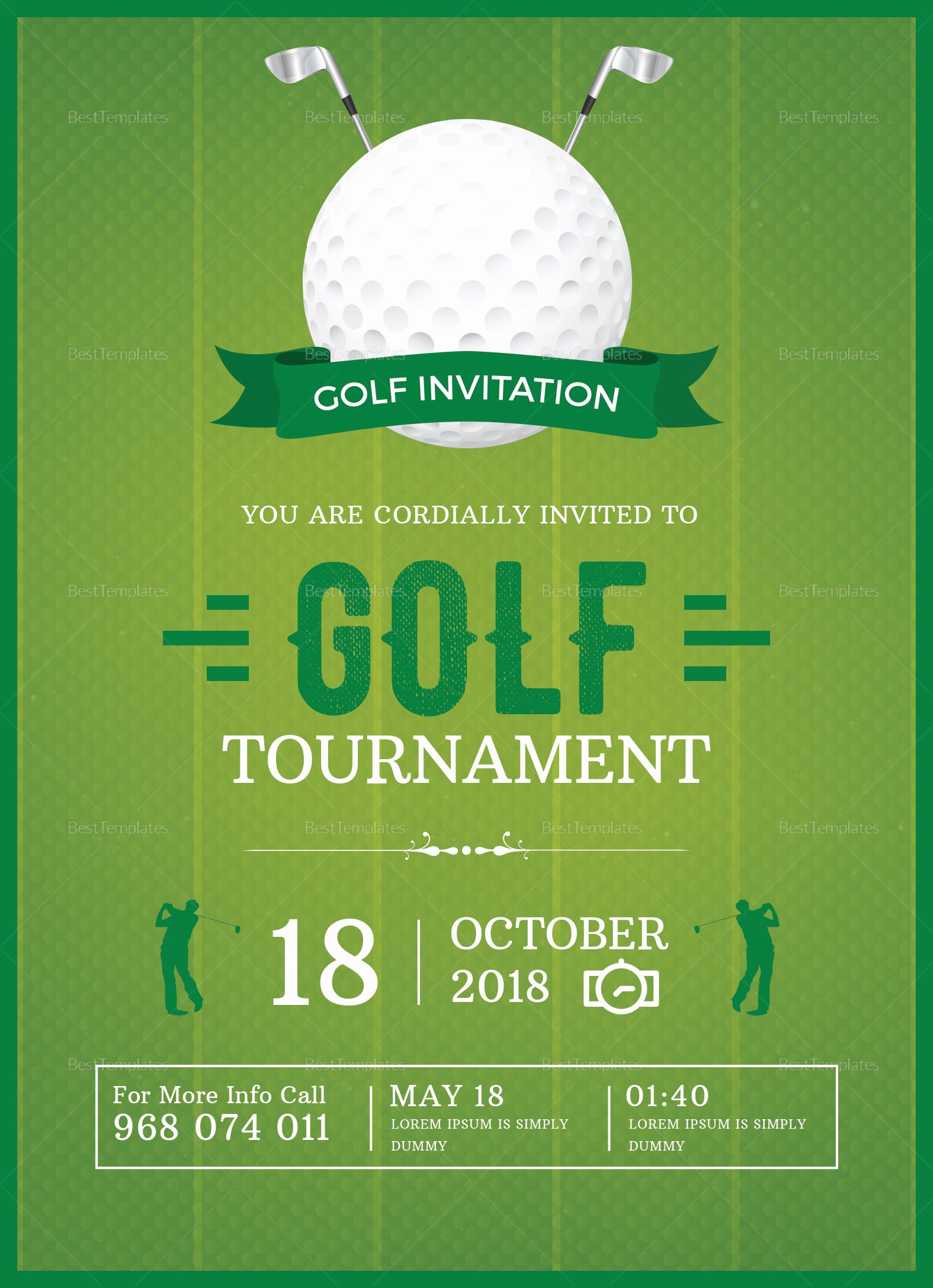 Golf Invitation Design Template In Word Psd Publisher
