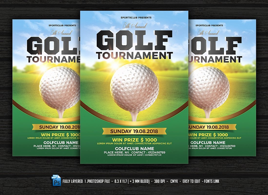 Golf tournament Flyer Flyer Templates Creative Market