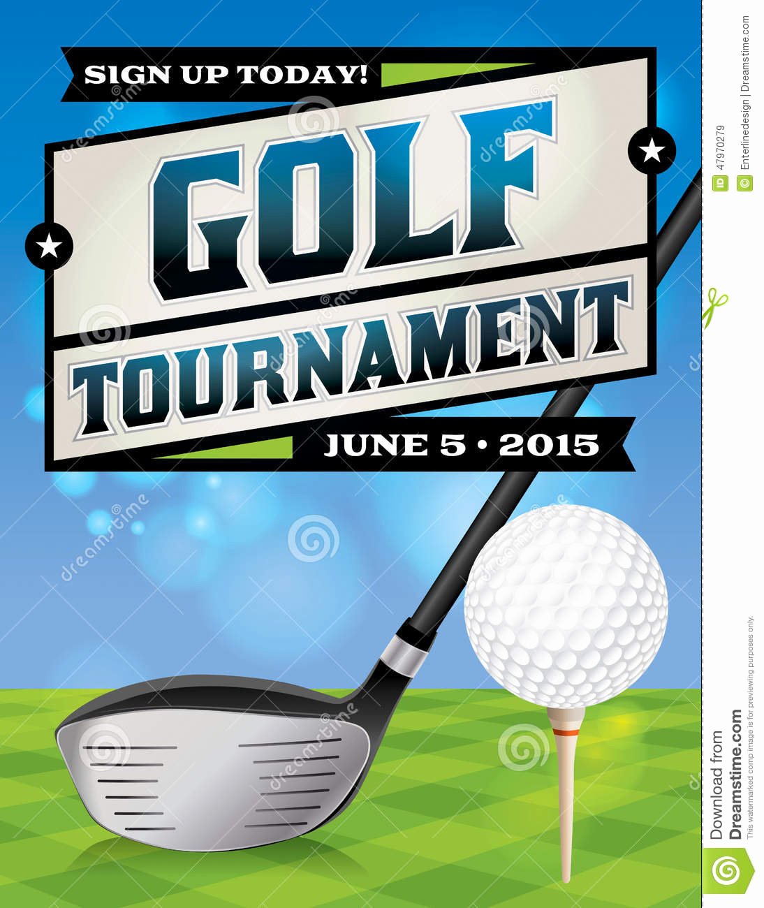 Golf tournament Flyer Illustration Stock Vector Image