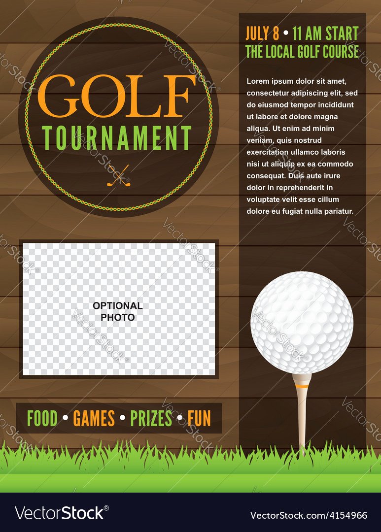 Golf tournament Flyer Template Royalty Free Vector I with
