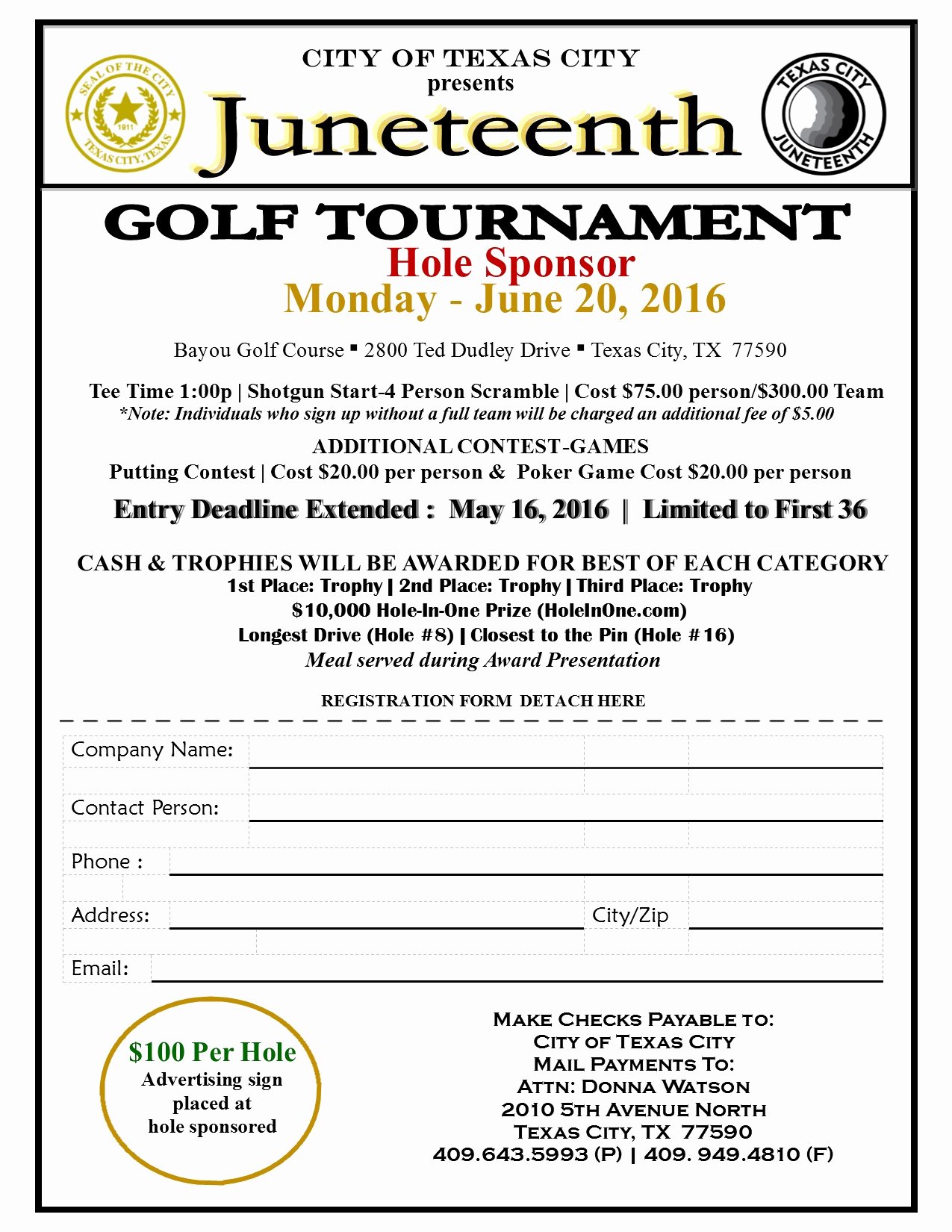 Golf tournament Sponsorship