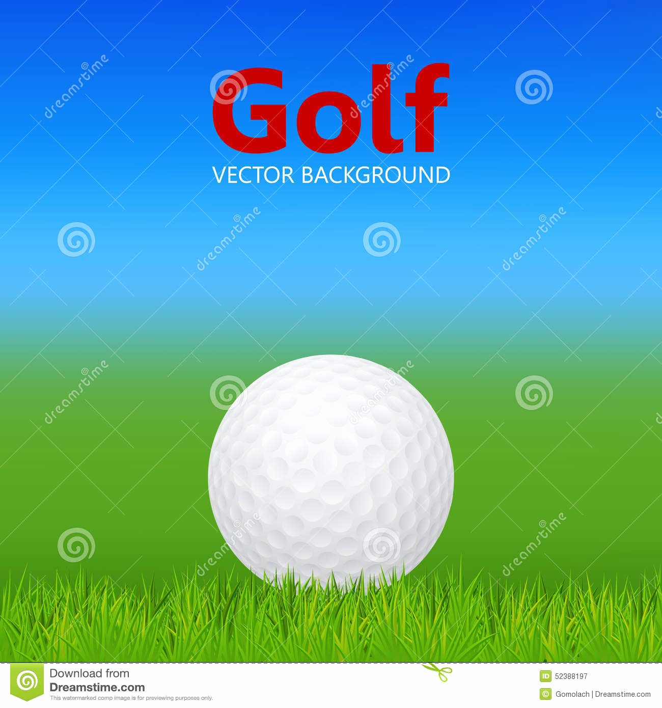 Golfball Realistic Vector Image Single Golf Equipment