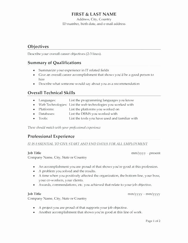 Resume Objective for Career Change  Latter Example Template