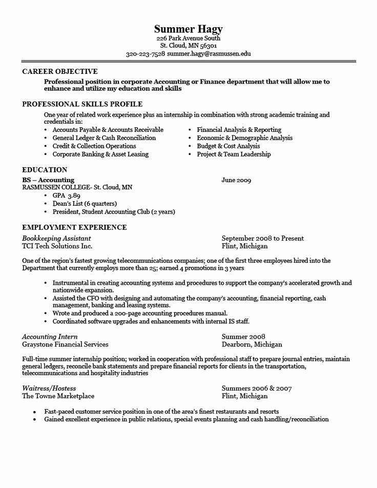 good sample of resume