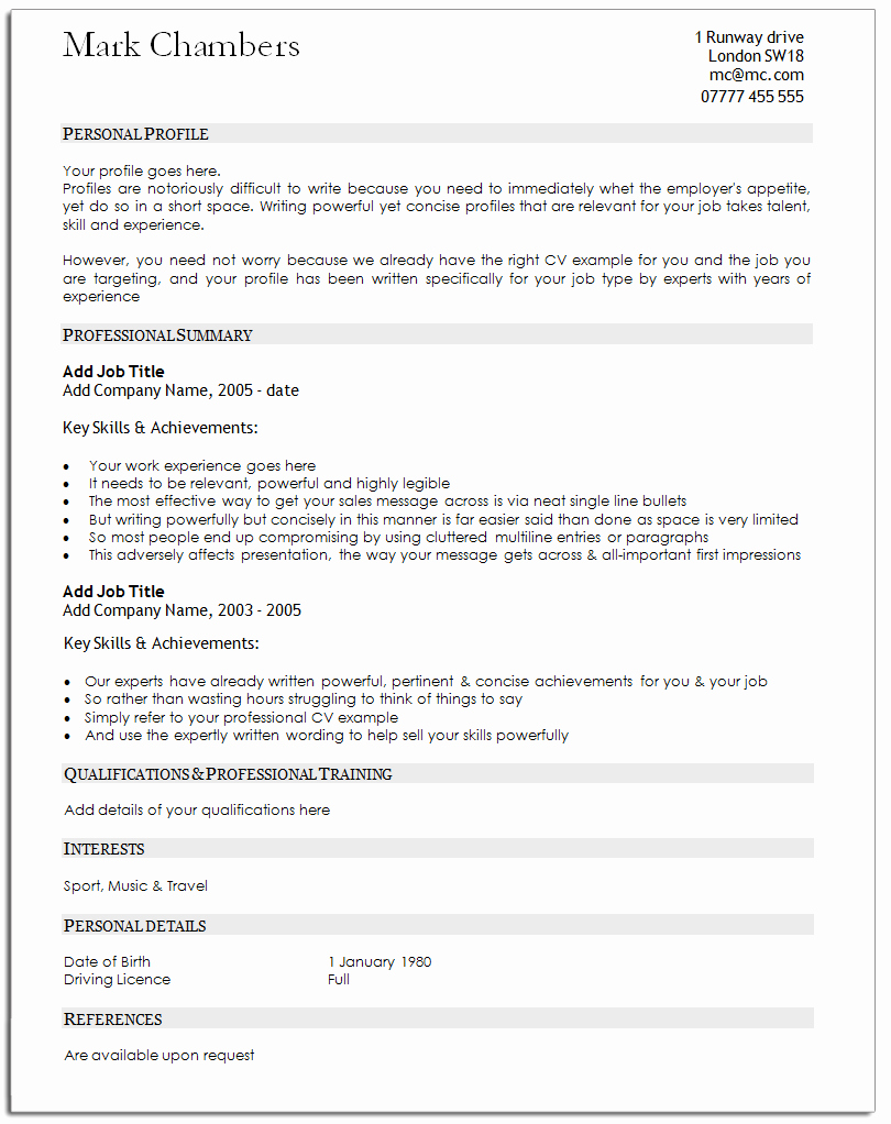 Good Traditional Resume Template Thinglink