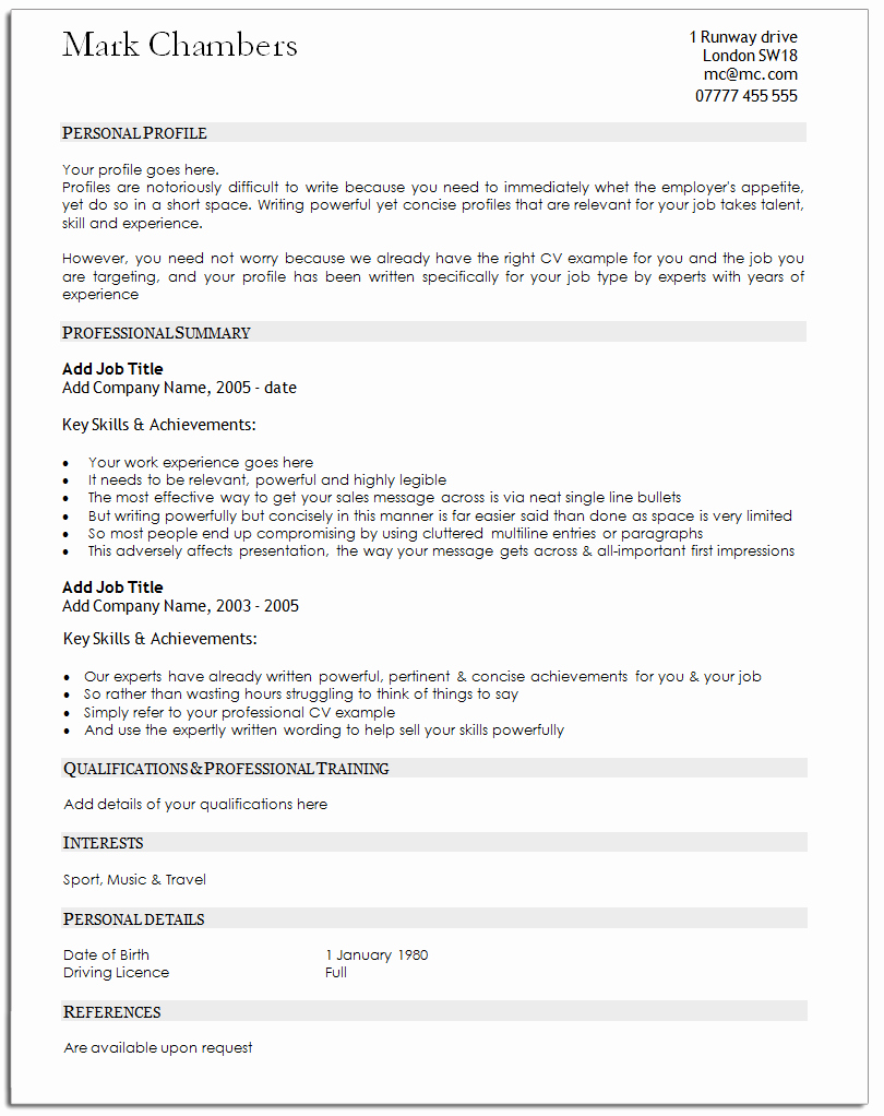 good resume templates