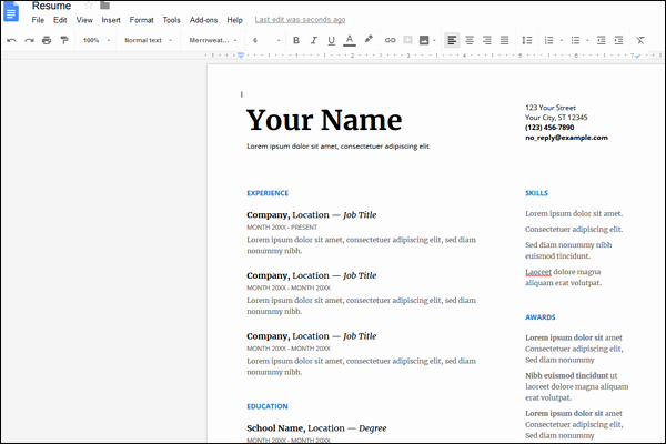 Google Docs Resume Templates Free to Download Hirepowers