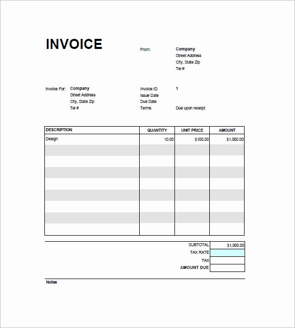 Google Invoice Template 25 Free Word Excel Pdf format