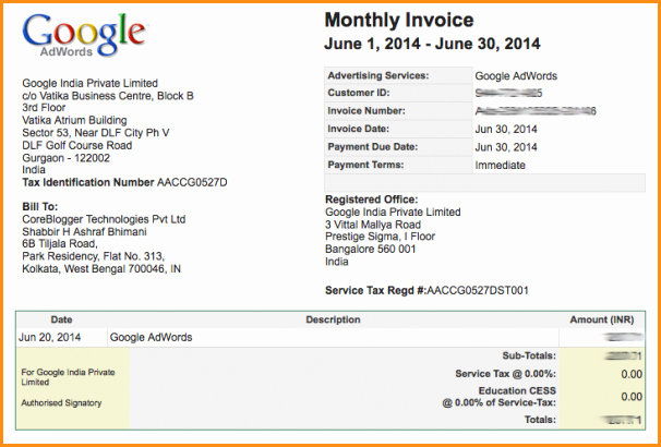 Google Invoice Template Google Invoices Templates Free