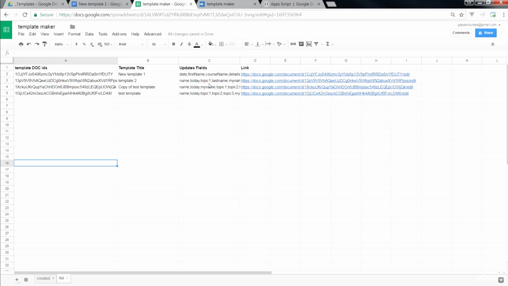 Google Script Create Google Docs On the Fly From Templates