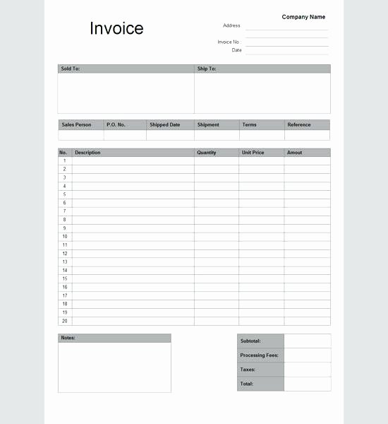 Google Spreadsheet Invoice Template Doc Free Download