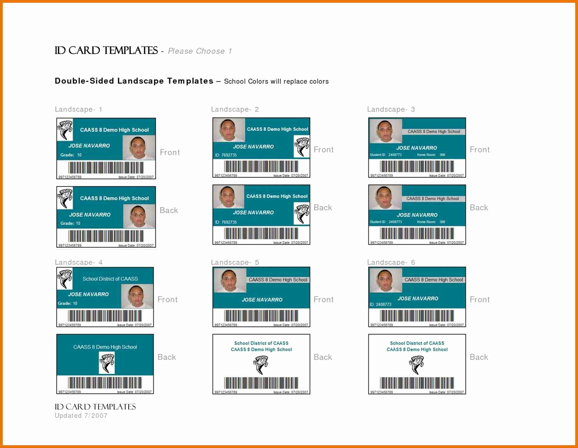 Government Id Card Template Templates Station
