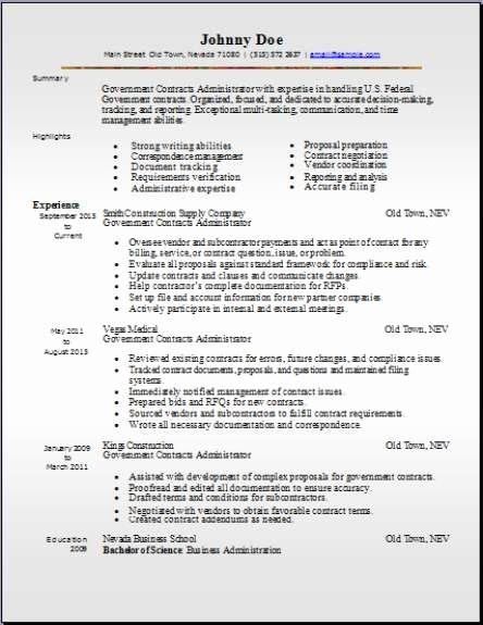 Government Resume Occupational Examples Samples Free