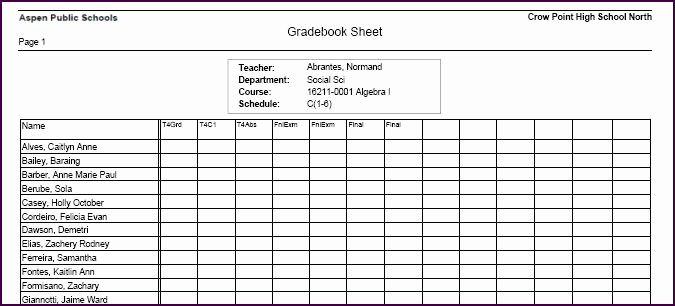 Gradebook Sheets