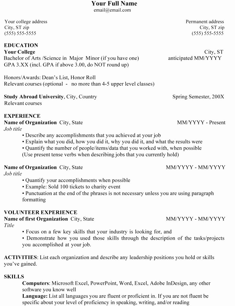 Graduate College Admissions Resume High School Template No
