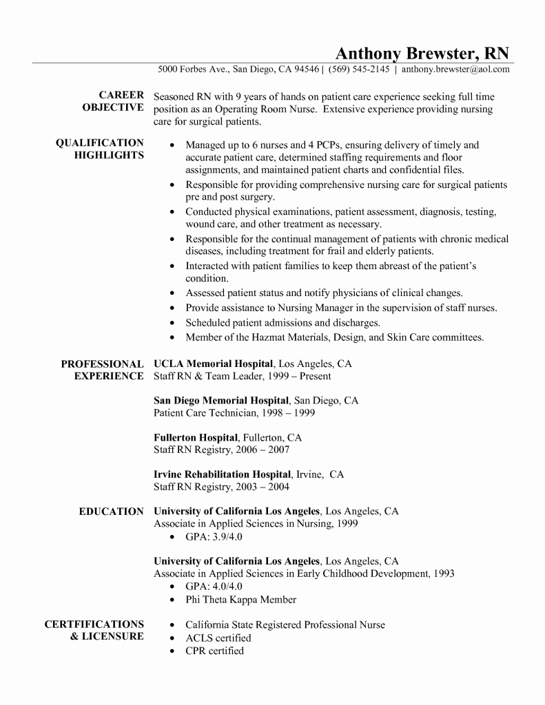 Graduate Nurse Resume Objective Statement Experience