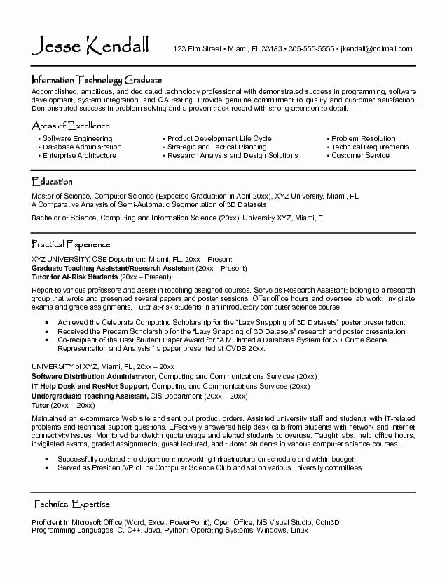 Graduate School Resume Templates Best Resume Collection