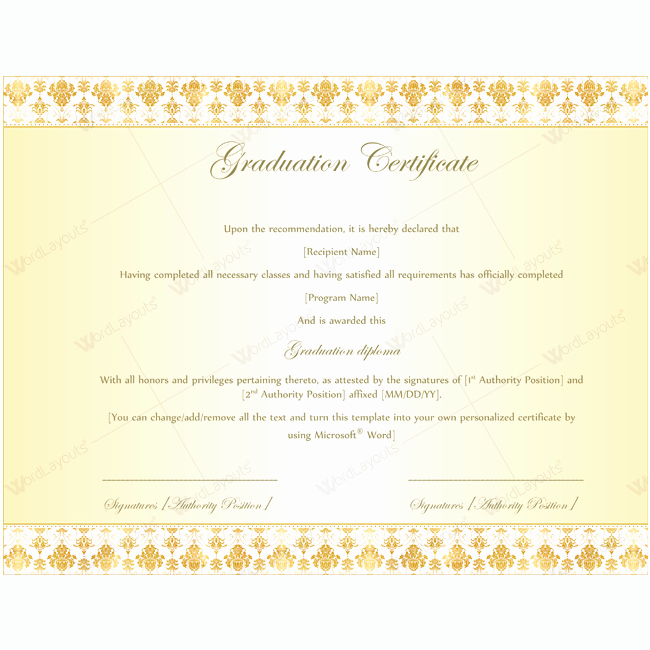 Graduation Certificate 08 Word Layouts