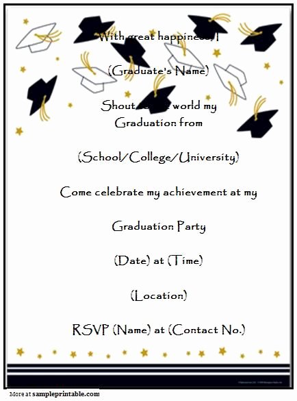Graduation Party Invitation Templates Free Printable