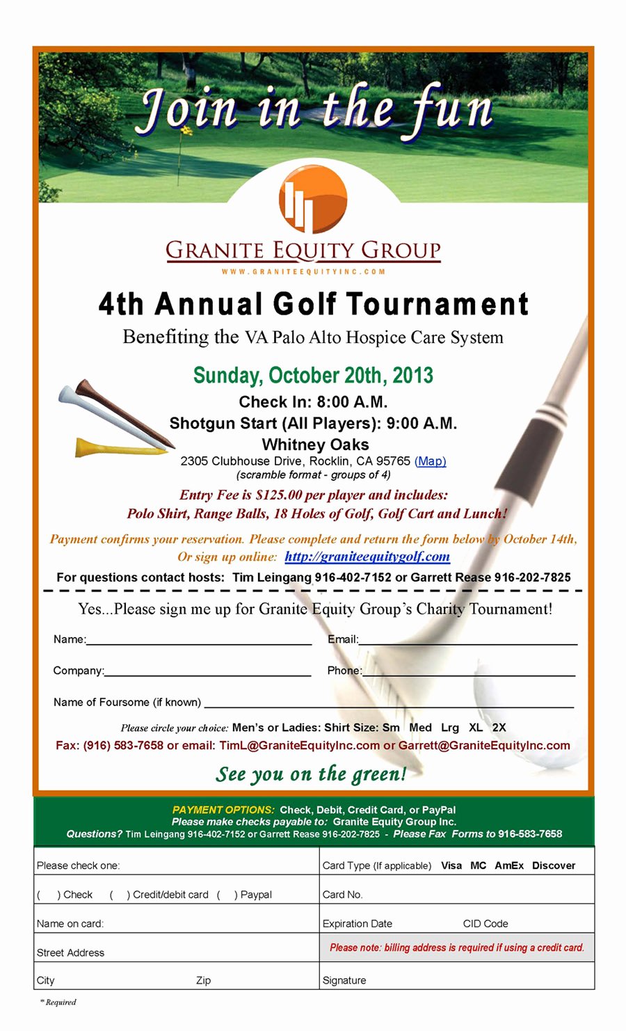 granite equity group 4th annual golf tournament