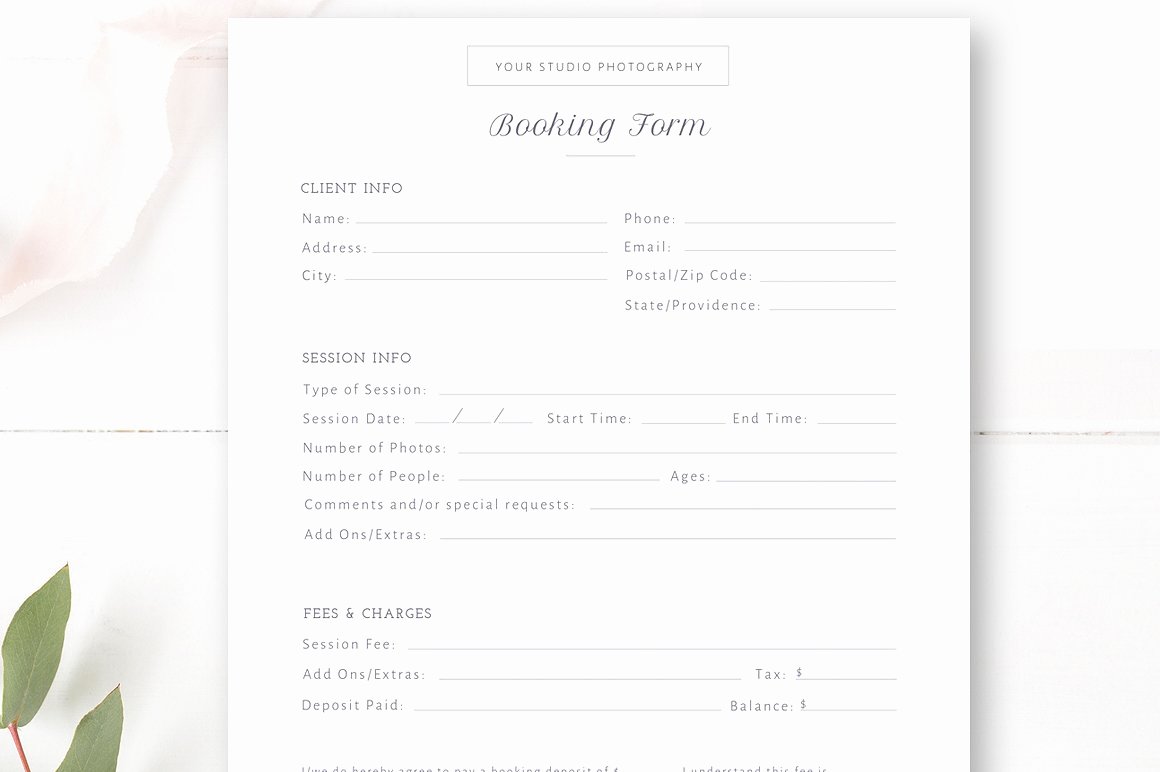 Grapher Booking form Psd Stationery Templates